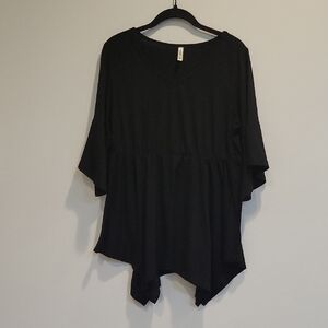 Chic Black V-Neck Women's Tunic Size Medium